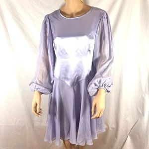 OLGA KVITKO Light Purple Wrap Silk Minidress Made in USA Marked as 8